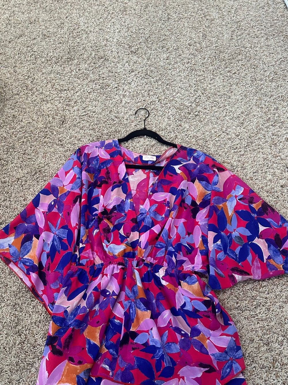 Vibrant Multi-Color Floral V-Neck Women’s Romper
